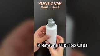 Tampas flip top transparentes premium para frascos de cosméticos