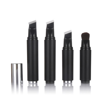 Garrafa para cuidados com a pele sem ar de cor preta Garrafa de loção sem ar de plástico de 20 ml com cabeça de escova