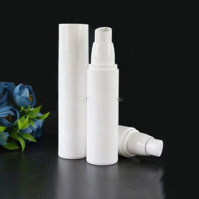Embalagem Cosmética Branca Única Garrafa Redonda de Plástico 50 ml Sem Ar