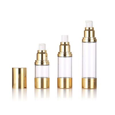 Recomendo 15ml 30ml 50ml Slim Airless Pump Bottle para embalagens de cuidados com a pele com loção e soro de impressão em tela