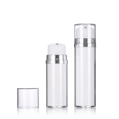 Garrafa de loção sem ar de cor branca com bomba 80 ml 120 ml garrafas de loção de luxo
