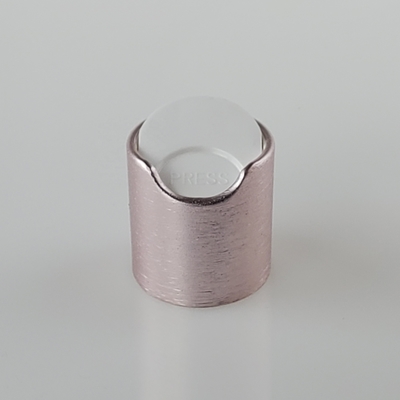 Tampão superior escovado do disco de alumínio para o pacote cosmético 24mm 28mm