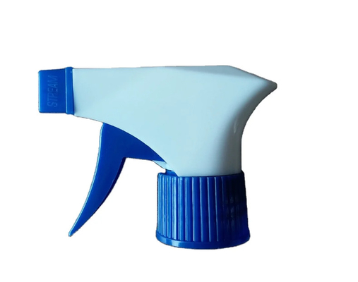 Pulverizador de gatilho de plástico de cor azul-branca 28 mm para limpeza diária
