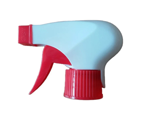Pulverizador de gatilho de plástico de cor vermelha-branca 28 mm para garagem de garrafas de limpeza de jardim