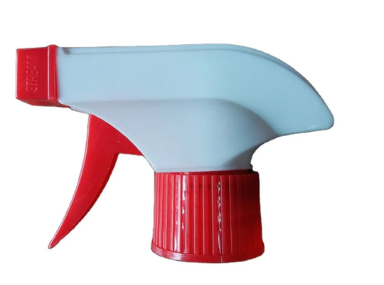 Pulverizador de gatilho de plástico de cor vermelha-branca 28 mm para garagem de garrafas de limpeza de jardim