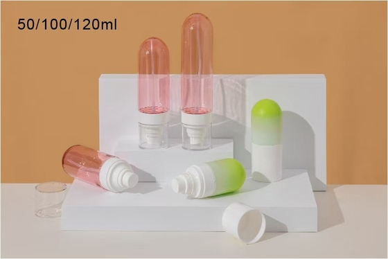 Cuidados pessoais frasco de spray plástico invertido vazio 50ml 100ml e 120ml com selo de entrega de carimbo quente e selo UV
