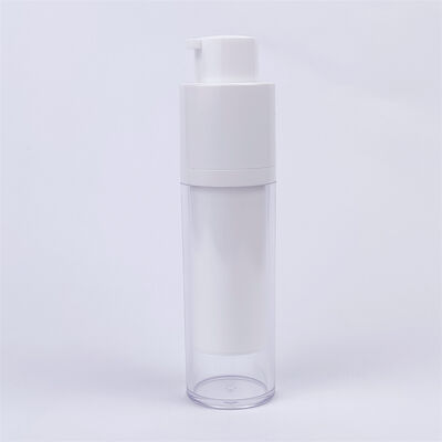 Frasco de Bomba Airless de Luxo Cosmético AS 15ml 30ml 50ml Frasco de Sérum Airless de Parede Dupla Branco com Frasco Fosco