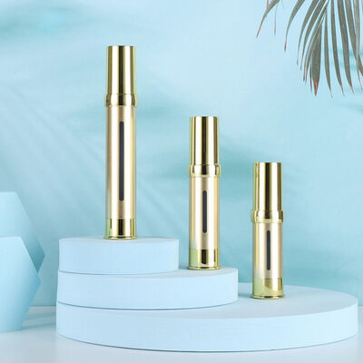 China Fornecedor Prateado Botão Cosmético de Plástico de Luxo 15ml 30ml 50ml Vazio Plastic Serum Pump Dispenser por Kinpack