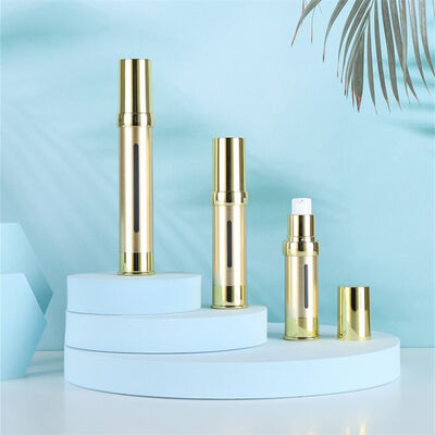 China Fornecedor Prateado Botão Cosmético de Plástico de Luxo 15ml 30ml 50ml Vazio Plastic Serum Pump Dispenser por Kinpack