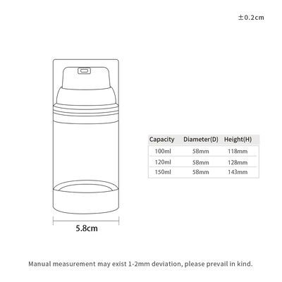 Atacado de Fábrica Garrafa de Bomba Airless de Luxo 100ml/150ml/120ml ABS para Cuidados Pessoais Método de Impressão Personalizada para Loção