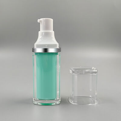 Promoção Quente Atacado Fábrica Alta Qualidade Frasco a Vácuo Quadrado de Camada Dupla de 15ml 30ml 50ml para Cuidados Pessoais