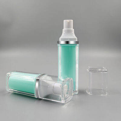 Promoção Quente Atacado Fábrica Alta Qualidade Frasco a Vácuo Quadrado de Camada Dupla de 15ml 30ml 50ml para Cuidados Pessoais