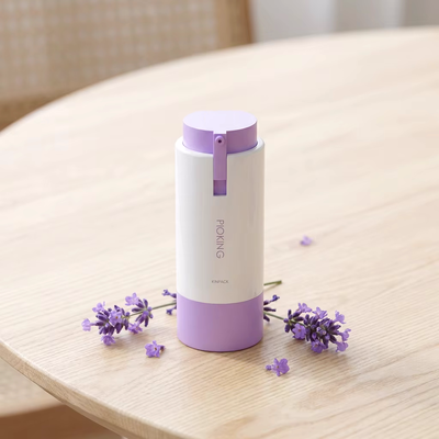 Rótulo particular reciclável 15ml 30ml 50ml Forma redonda Custom Pink Color Purple Airless ABS Lotion Bottle para embalagens de cuidados com a pele