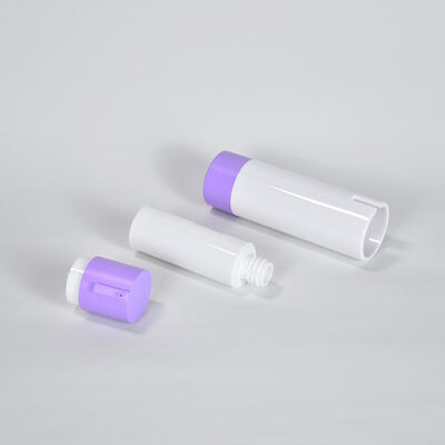 Rótulo particular reciclável 15ml 30ml 50ml Forma redonda Custom Pink Color Purple Airless ABS Lotion Bottle para embalagens de cuidados com a pele