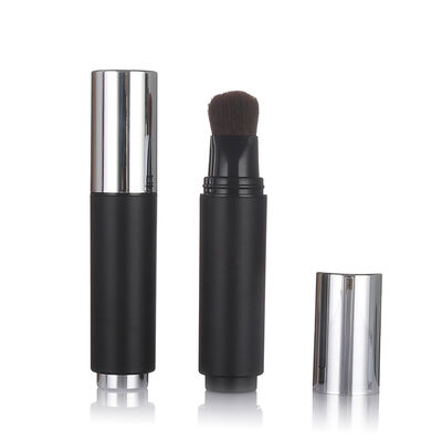 Garrafa para cuidados com a pele sem ar de cor preta Garrafa de loção sem ar de plástico de 20 ml com cabeça de escova