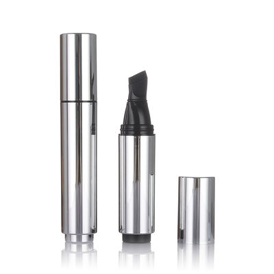 Garrafa para cuidados com a pele sem ar de cor preta Garrafa de loção sem ar de plástico de 20 ml com cabeça de escova