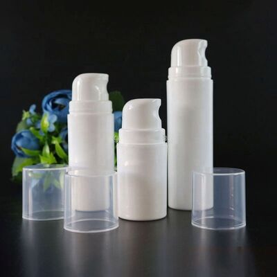 Embalagem Cosmética Branca Única Garrafa Redonda de Plástico 50 ml Sem Ar