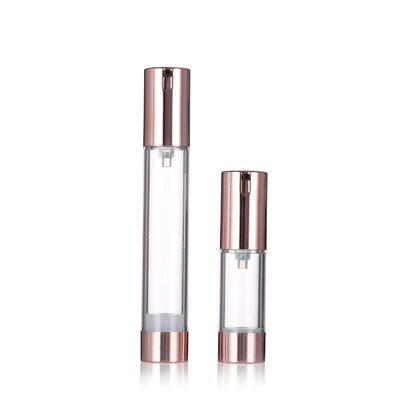 Luxury Rose Gold Bottle de bomba sem ar 15-20 ml Bottle de loção sem ar redonda Bottle de soro