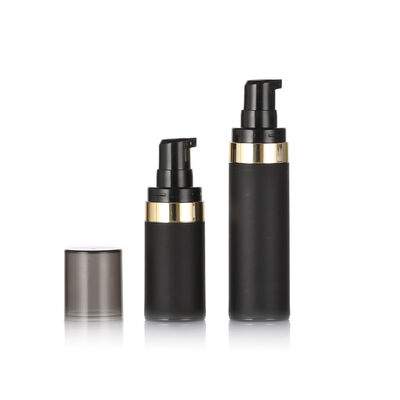 Botalha sem ar preta de alta qualidade 15ml 30ml 50ml Botalhas de plástico sem ar de cosméticos PP