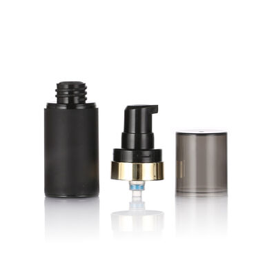 Botalha sem ar preta de alta qualidade 15ml 30ml 50ml Botalhas de plástico sem ar de cosméticos PP