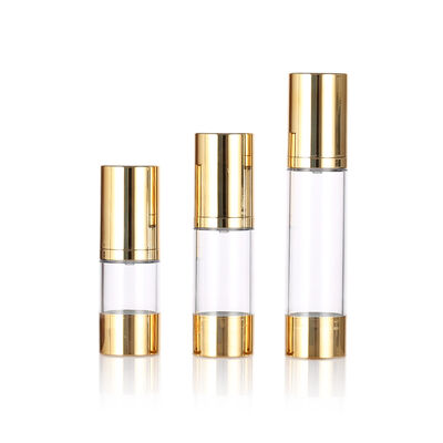 Recomendo 15ml 30ml 50ml Slim Airless Pump Bottle para embalagens de cuidados com a pele com loção e soro de impressão em tela