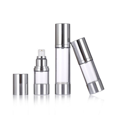 Recomendo 15ml 30ml 50ml Slim Airless Pump Bottle para embalagens de cuidados com a pele com loção e soro de impressão em tela