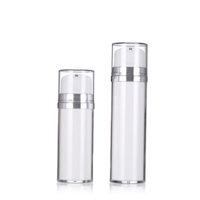 Garrafa de loção sem ar de cor branca com bomba 80 ml 120 ml garrafas de loção de luxo
