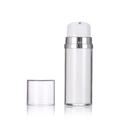 Garrafa de loção sem ar de cor branca com bomba 80 ml 120 ml garrafas de loção de luxo