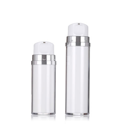 Garrafa de loção sem ar de cor branca com bomba 80 ml 120 ml garrafas de loção de luxo