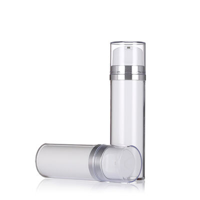 Garrafa de loção sem ar de cor branca com bomba 80 ml 120 ml garrafas de loção de luxo