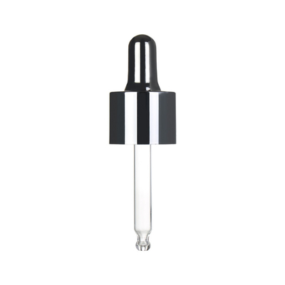 Ponta 20mm redonda de vidro cosmética plástica do conta-gotas dos PP cor de prata preta da grande