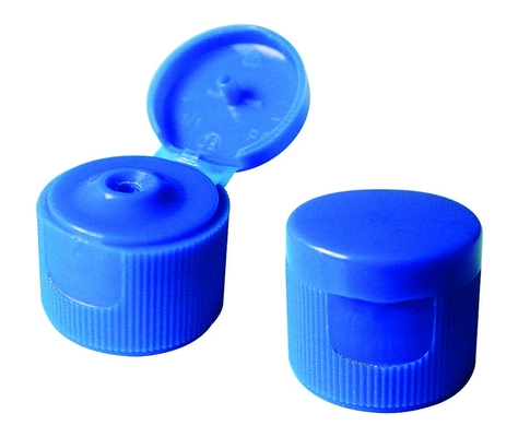 Tampões de garrafa cosméticos plásticos azuis, 24mm Flip Top Cap For Disinfectant