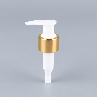 Bomba da loção do plástico do ouro branco, OEM de alumínio do material da bomba do sabão da mão 1.2cc