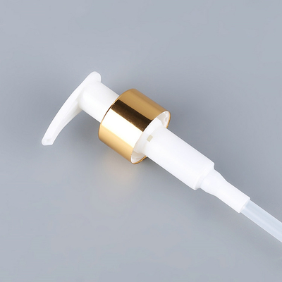 Bomba da loção do plástico do ouro branco, OEM de alumínio do material da bomba do sabão da mão 1.2cc