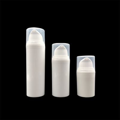 Garrafas mal ventiladas vazias brancas da bomba, recipiente de empacotamento cosmético 15ml 30ml 50ml