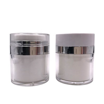 Frasco mal ventilado acrílico do creme da bomba, frasco cosmético 50ml 50g do recipiente para o empacotamento da loção