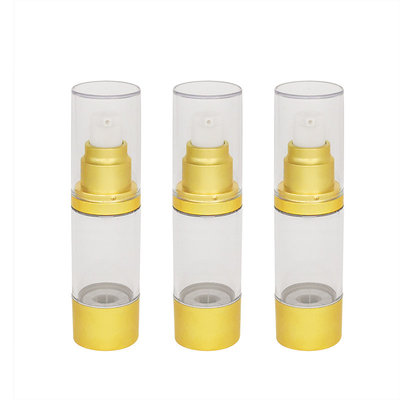 garrafa mal ventilada da bomba do ouro claro vazio para o empacotamento do skincare