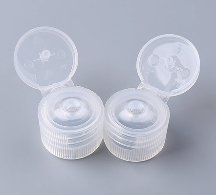 Tampões de garrafa cosméticos 20/410 de 24/410 transparente do parafuso com nervuras
