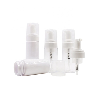 garrafas plásticas dos cosméticos de 100ml 150ml, cor branca azul clara da garrafa da bomba da musse