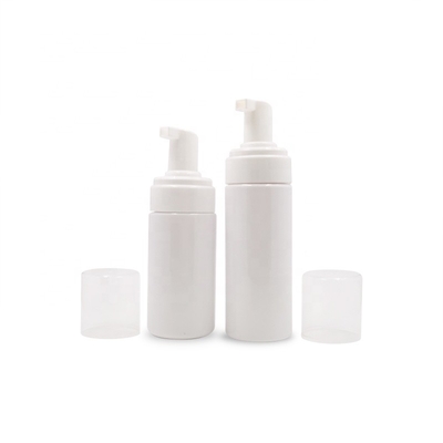 garrafas plásticas dos cosméticos de 100ml 150ml, cor branca azul clara da garrafa da bomba da musse