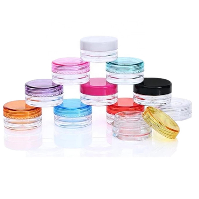 Frascos cosméticos plásticos coloridos para a embalagem de creme 5g 10g 15g da loção